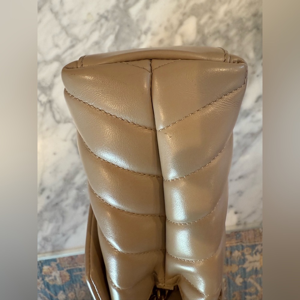 Saint Laurent Loulou Small Crossbody in Beige - Picture 9 of 17